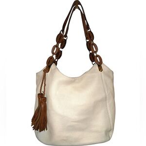 Large Vegan Pebbled Leather Triple Compartment Hobo Shoulder Bag - GUC